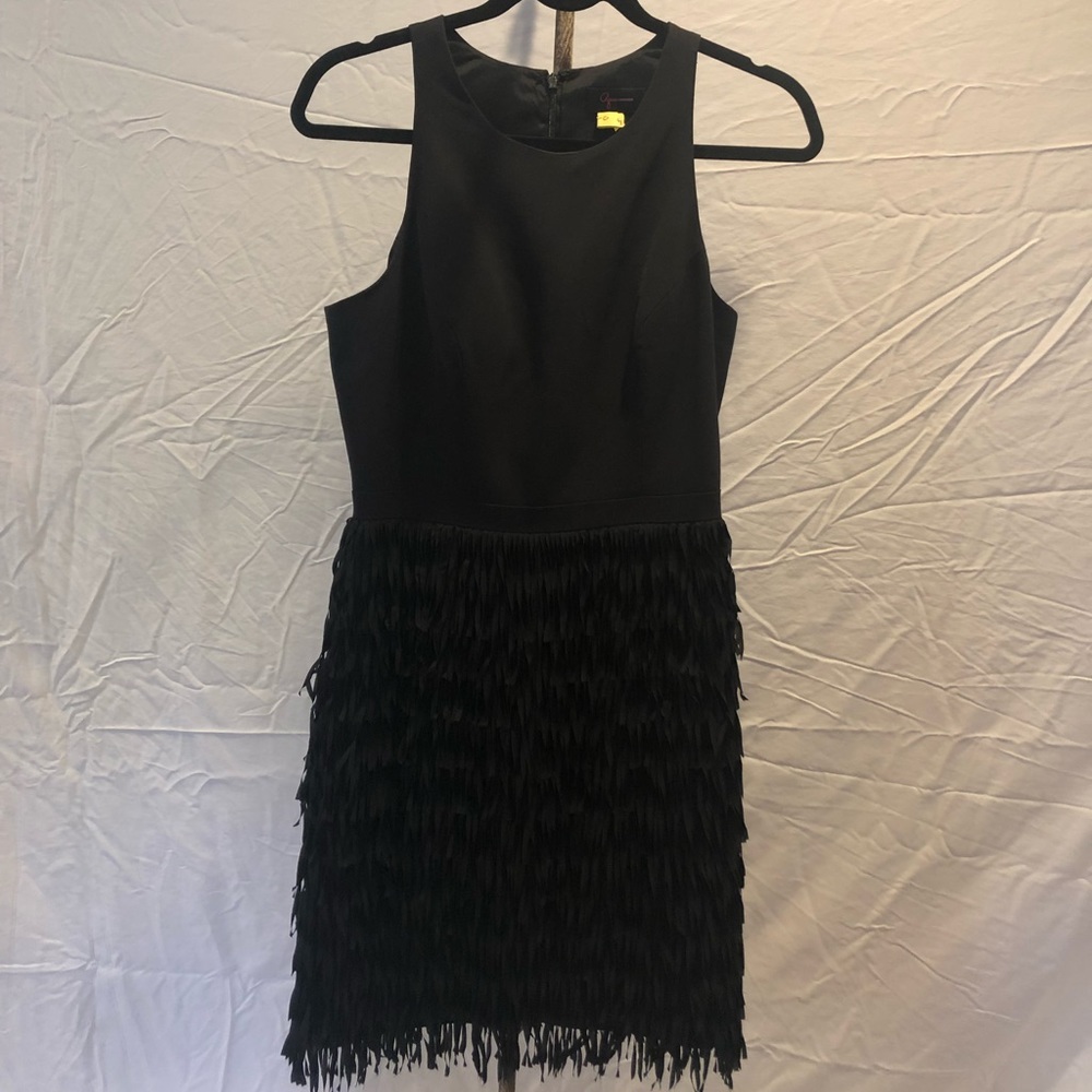 Aqua by Bloomingdales Black ruffled cocktail dress